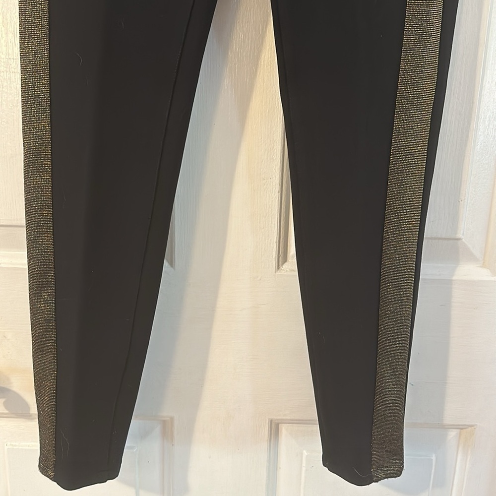 Women’s PAIGE Melissa Ponte Metallic-Stripe Midrise
Skinny Leggings Size 29 - Picture 5 of 11